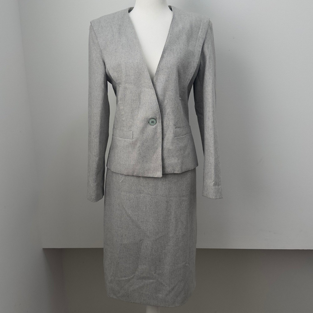 Vintage Glen Aire Wool Skirt Suit with Shoulder pads